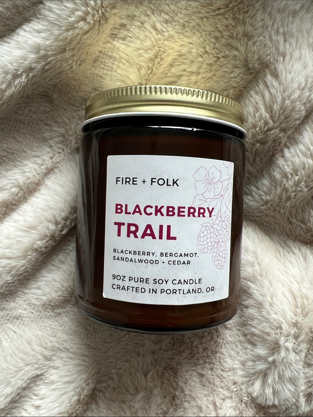 2 for $30 🕯️💛 Fire + Folk “Blackberry Trail” Soy Candle • 9oz
